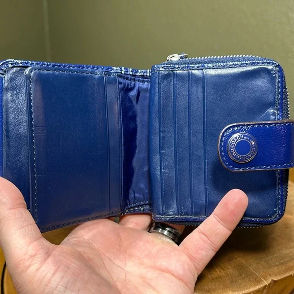 COACH Signature Tartan Snap Wallet - Picture 13 of 16